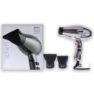 3900 Titanium Ionic-Ceramic Hair Dryer - Black-Silver by Elchim for Unisex 1 Pc